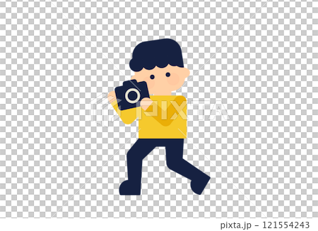 カメラを構えるキャラクターイラスト || 撮影 ( ベクター人物素材 デフォルメ シンプル ) カメラを構えるキャラクターイラスト || 撮影 ( ベクター人物素材 デフォルメ シンプル ) 121554243