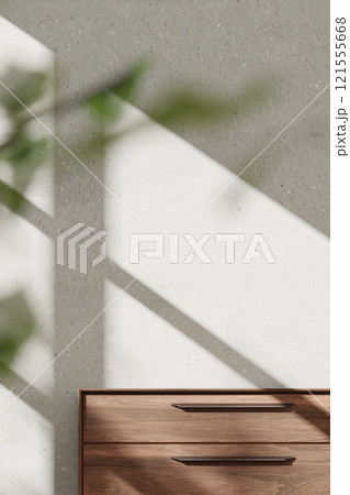 Warm beige tones. Harmony of natural shadows from sunlight streaming through the window. 3D rendering. Warm beige tones. Harmony of natural shadows from sunlight streaming through the window. 3D rendering. 121555668