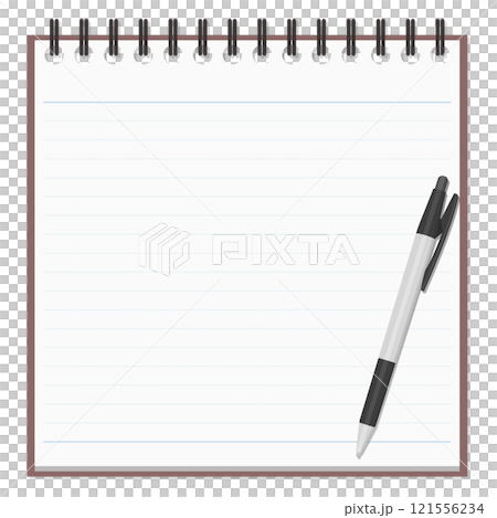 A simple notepad and ballpoint pen set, a ring notebook A simple notepad and ballpoint pen set, a ring notebook 121556234