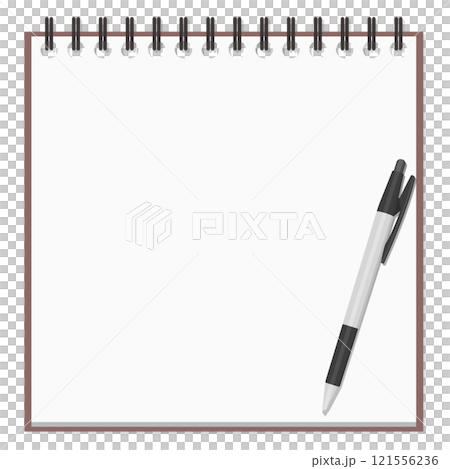 A simple notepad and ballpoint pen set, a ring notebook A simple notepad and ballpoint pen set, a ring notebook 121556236
