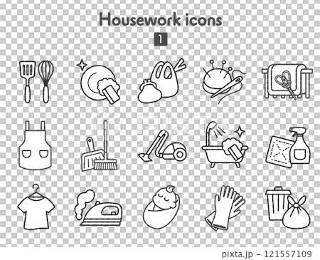 家事のアイコン集 121557109