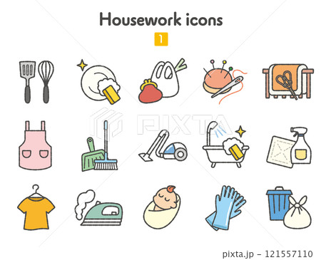 家事のアイコン集 家事のアイコン集 121557110