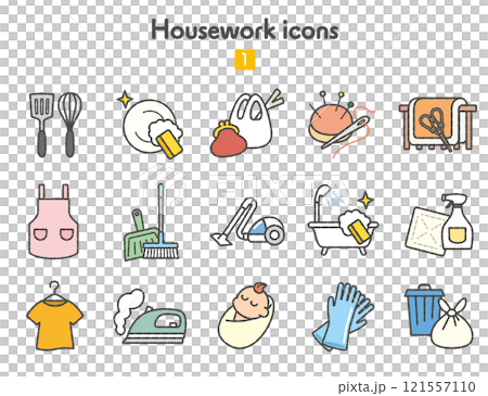 家事のアイコン集 家事のアイコン集 121557110