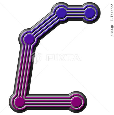 3D rendered illustration. Decorative style letter isolated on white background. Custom font. 3D rendered illustration. Decorative style letter isolated on white background. Custom font. 121557722