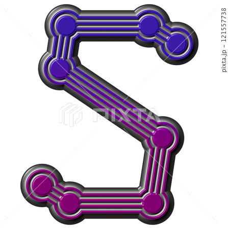 3D rendered illustration. Decorative style letter isolated on white background. Custom font. 3D rendered illustration. Decorative style letter isolated on white background. Custom font. 121557738