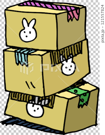 積み上がった段ボールのイラストのイラスト素材 [121557824] - PIXTA