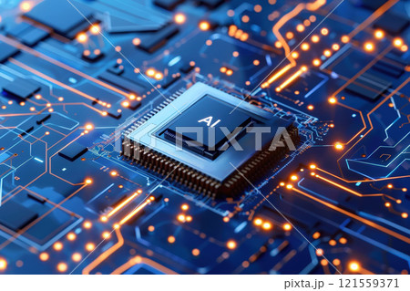 Macro Shot Of A Graphic Chip With The Text AI On Chip. intelligent artificial concept 121559371