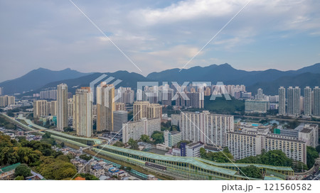 Residential Buildings and Distant Mountain Range Dec 22 2024 121560582