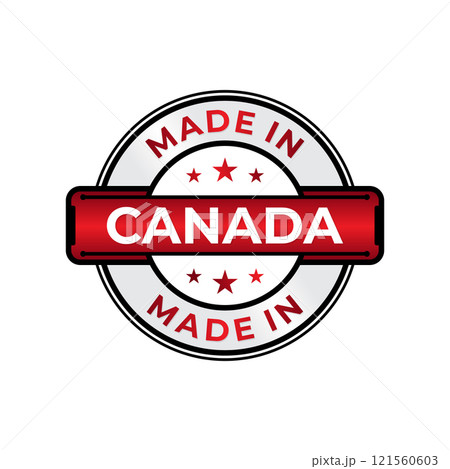 Made in Canada label icon emblem isolated on white background Made in Canada label icon emblem isolated on white background 121560603