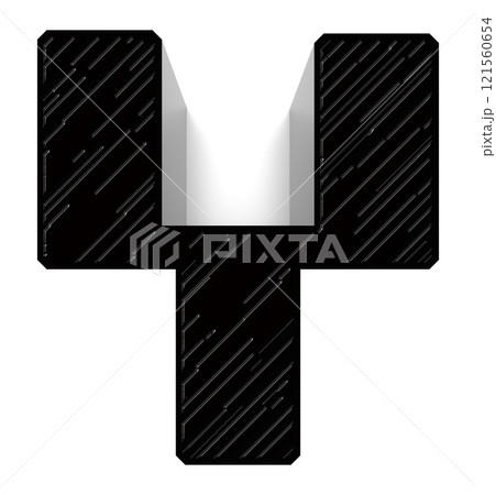 3D rendered illustration. Black decorative letter. Art lettering. 121560654