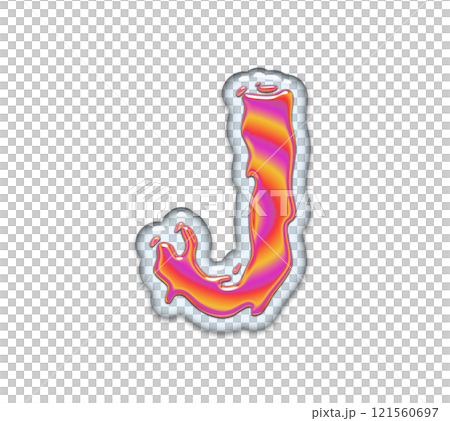 3D rendered illustration. Gasoline in the water. Petrol effect font. Art lettering. 121560697