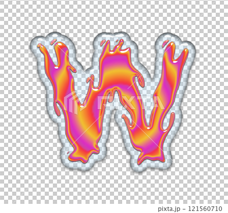 3D rendered illustration. Gasoline in the water. Petrol effect font. Art lettering. 121560710