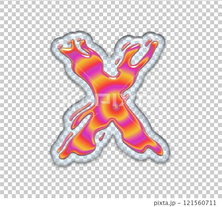 3D rendered illustration. Gasoline in the water. Petrol effect font. Art lettering. 121560711