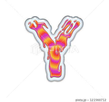 3D rendered illustration. Gasoline in the water. Petrol effect font. Art lettering. 121560712