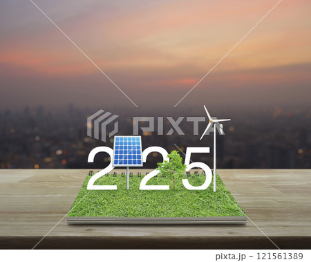 Happy new year 2025 ecological cover concept 121561389