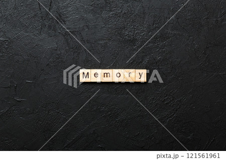 memory word written on wood block. memory text on table, concept memory word written on wood block. memory text on table, concept 121561961