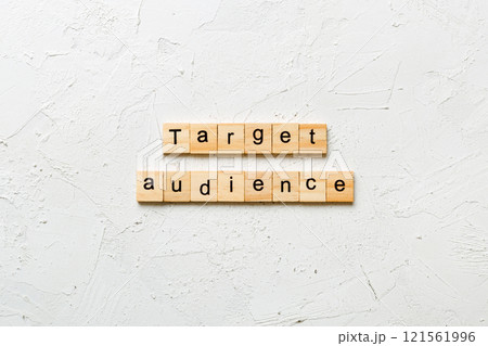 target audience word written on wood block. target audience text on table, concept target audience word written on wood block. target audience text on table, concept 121561996