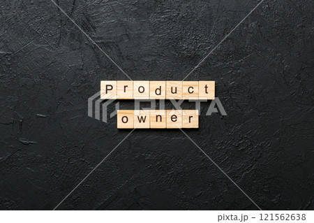 product owner word written on wood block. product owner text on table, concept 121562638