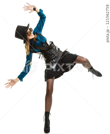 Steampunk stylished girl in hat Steampunk stylished girl in hat 121562759