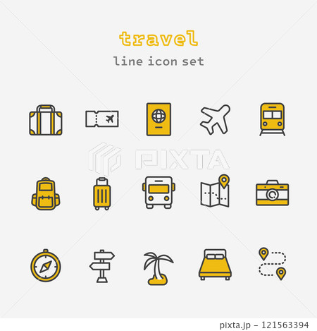 travel line icon set illustration