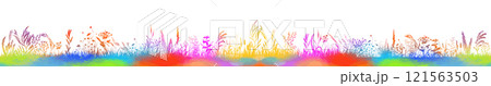 colored grass silhouettes horizontal long background. hand drawing. Not AI Vector illustration colored grass silhouettes horizontal long background. hand drawing. Not AI Vector illustration 121563503