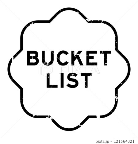 Grunge black bucket list word rubber seal stamp on white background 121564321