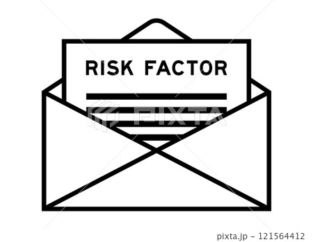 Envelope and letter sign with word risk factor as the headline 121564412