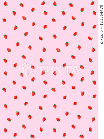 ピンク地にイチゴの模様のイラストレーション 121564479