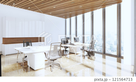 Spacious modern office with large windows Spacious modern office with large windows 121564713