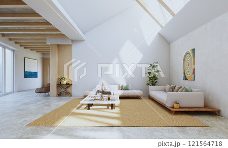 A modern, bright living room A modern, bright living room 121564718