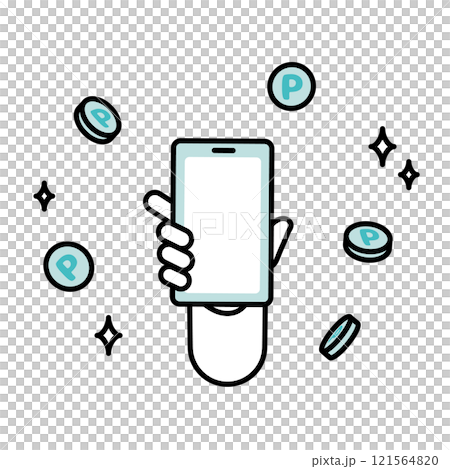 使用智慧型手機累積積分的插圖 使用智慧型手機累積積分的插圖 121564820