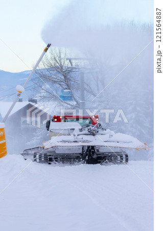 Ski resort Bansko, Bulgaria, ratrack, lift cabins 121564887