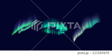 Aurora borealis patterns in night sky realistic color icons Aurora borealis patterns in night sky realistic color icons 121565670