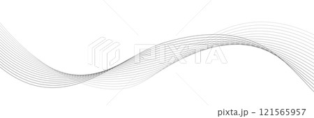 ビジネスやテクノロジー関連のデザインで使える、未来的な曲線背景素材 121565957