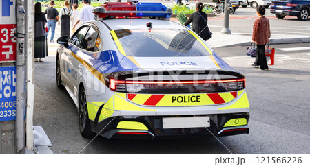 韓国ソウル市のパトカー 警察 韓国ソウル市のパトカー 警察 121566226
