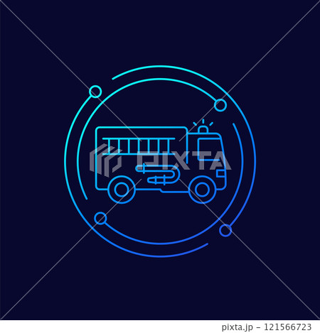 fire truck icon in linear design fire truck icon in linear design 121566723