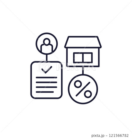 mortgage application icon, house loan or credit mortgage application icon, house loan or credit 121566782