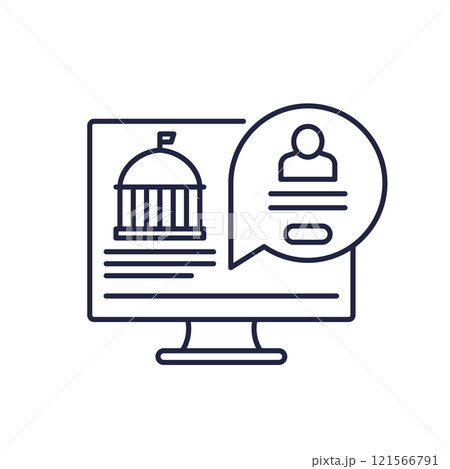 Electronic government icon, login to e-gov service Electronic government icon, login to e-gov service 121566791