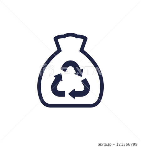 Trash bag, garbage icon on white 121566799