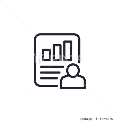 user metrics line icon on white user metrics line icon on white 121566810