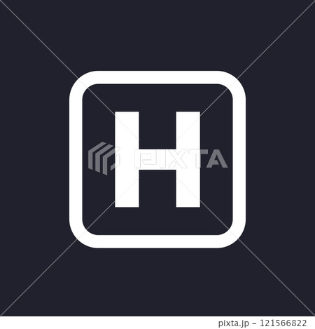 helipad icon, landing area for helicopters sign 121566822