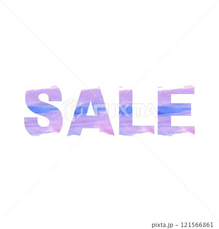 the word " sale " with flowers and a flower on a white background, watercolor 121566861