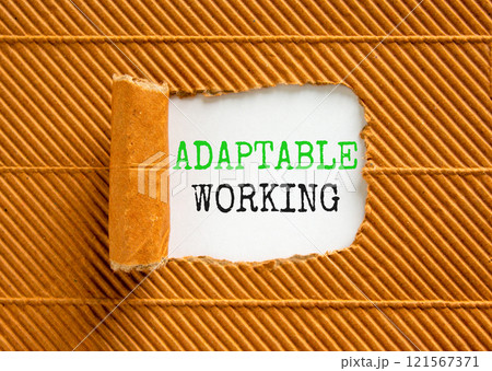 Adaptable working symbol. Concept words Adaptable working on beautiful white paper. Beautiful brown paper background. Business Adaptable working concept. Copy space. 121567371