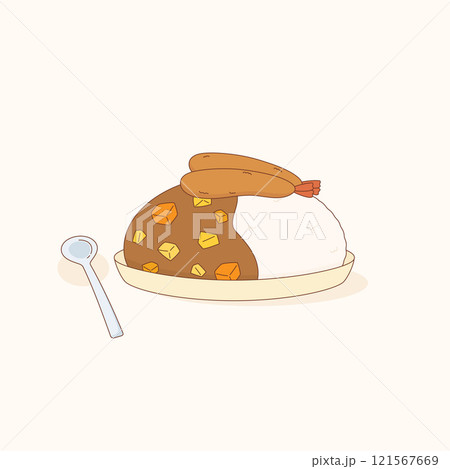 shrimp japanese curry rice 121567669