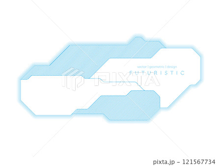 Abstract blue futuristic linear frame technology background 121567734