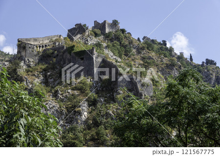 Montenegro, Kotor Fortress in the Mountains. Montenegro, Kotor Fortress in the Mountains. 121567775
