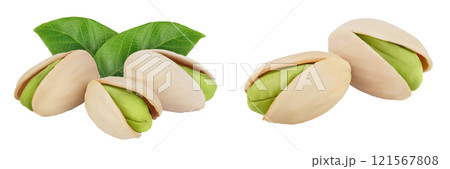 pistachio isolated on white background  with full depth of field 121567808