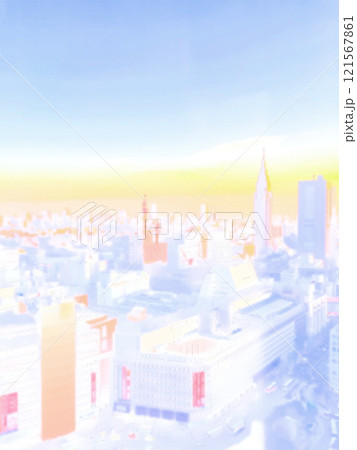 東京の街並み。イラスト風の写真。 東京の街並み。イラスト風の写真。 121567861