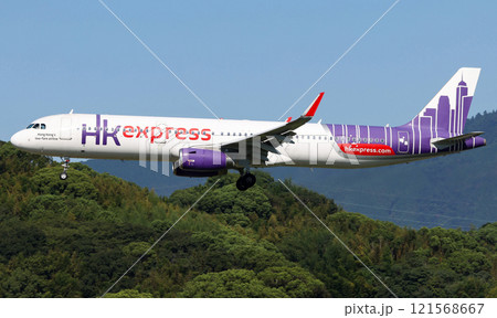 HkエクスプレスA321福岡空港アブローチ 121568667