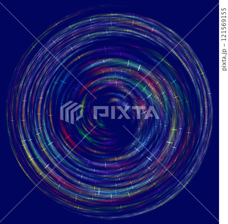 Colorful abstract spiral on a dark blue background 121569155